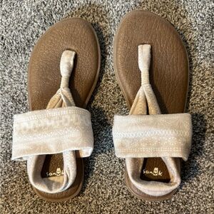 Sanuk Yoga Sling Sandals - Brown and Cream SO COMFY